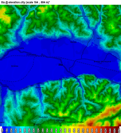 Zoom OUT 2x Ilia, Romania elevation map