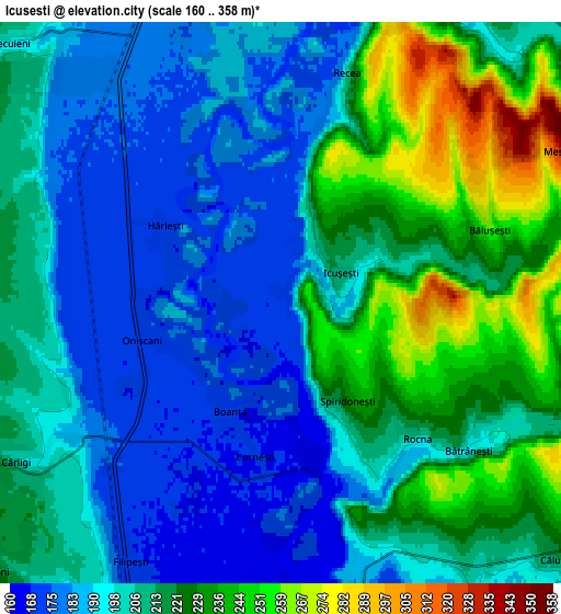 Zoom OUT 2x Icuseşti, Romania elevation map