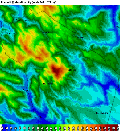 Zoom OUT 2x Ibăneşti, Romania elevation map