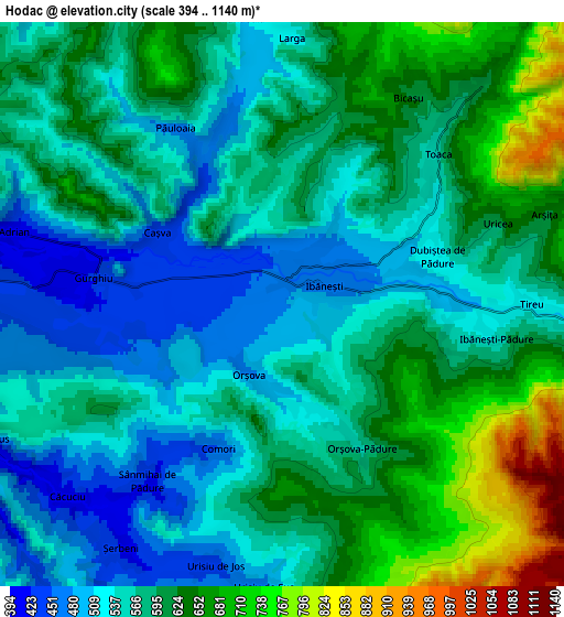 Zoom OUT 2x Hodac, Romania elevation map