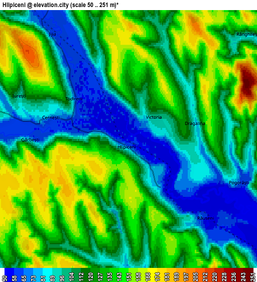 Zoom OUT 2x Hlipiceni, Romania elevation map