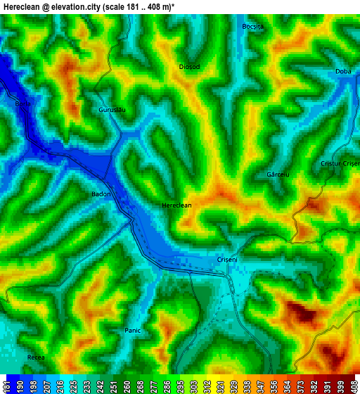 Zoom OUT 2x Hereclean, Romania elevation map