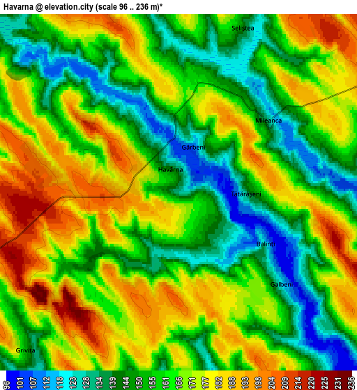 Zoom OUT 2x Havârna, Romania elevation map