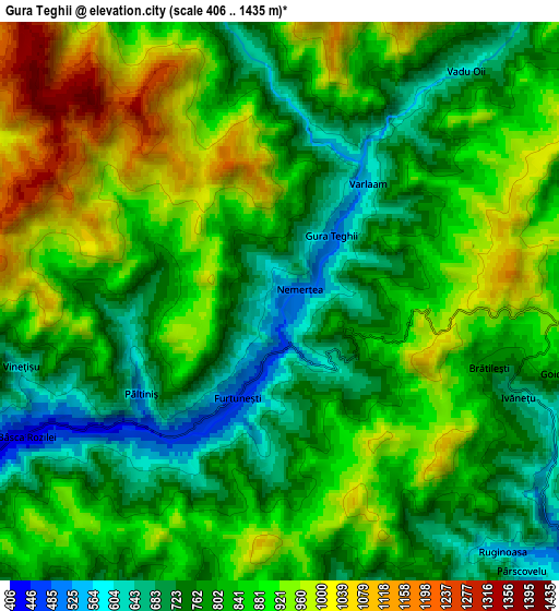 Zoom OUT 2x Gura Teghii, Romania elevation map