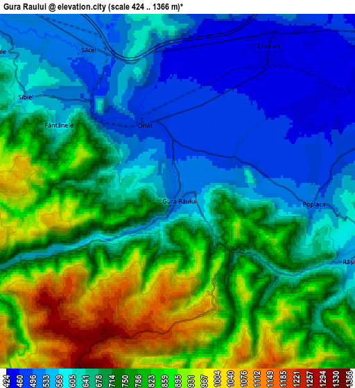 Zoom OUT 2x Gura Râului, Romania elevation map