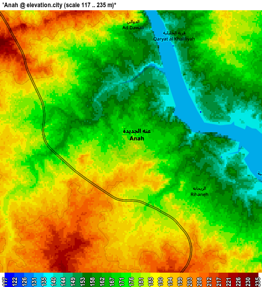 Zoom OUT 2x ‘Anah, Iraq elevation map
