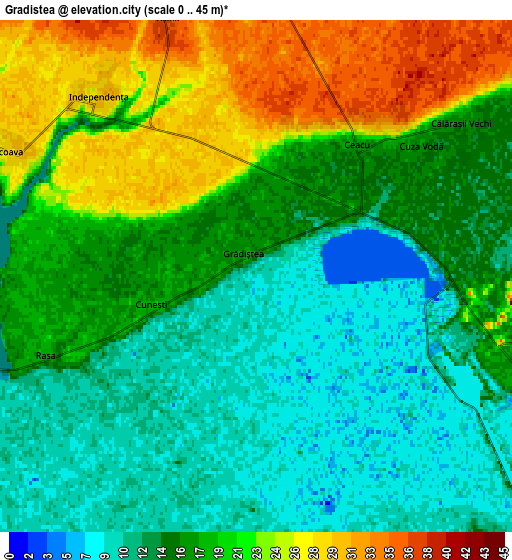 Zoom OUT 2x Grădiştea, Romania elevation map