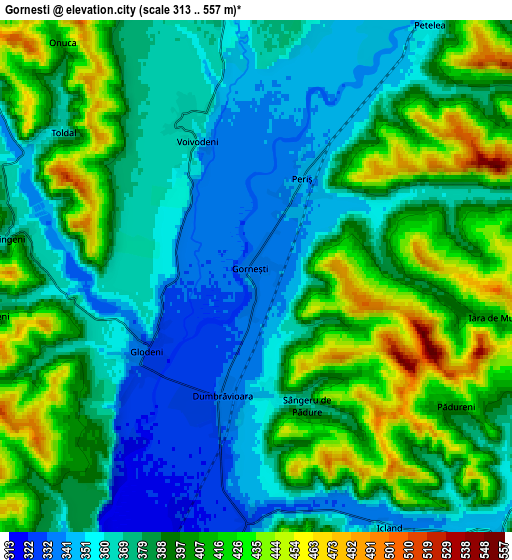 Zoom OUT 2x Gorneşti, Romania elevation map