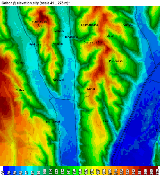 Zoom OUT 2x Gohor, Romania elevation map