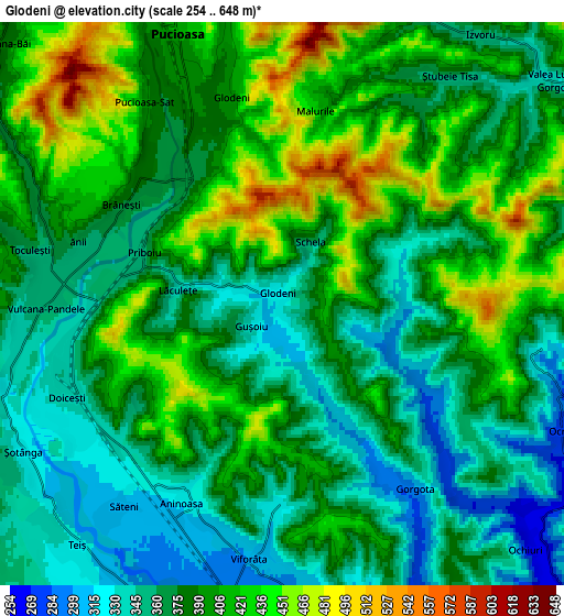 Zoom OUT 2x Glodeni, Romania elevation map