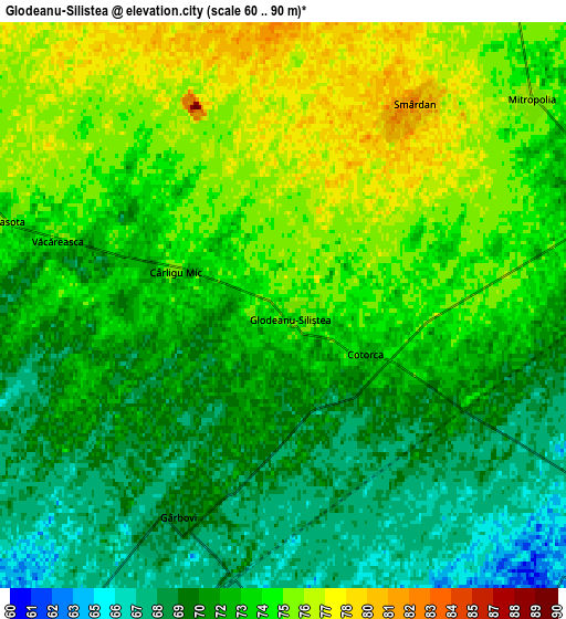 Zoom OUT 2x Glodeanu-Siliştea, Romania elevation map