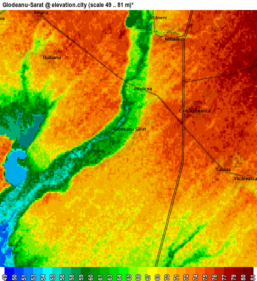 Zoom OUT 2x Glodeanu-Sărat, Romania elevation map