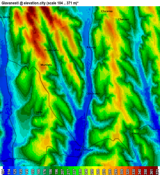 Zoom OUT 2x Glăvăneşti, Romania elevation map