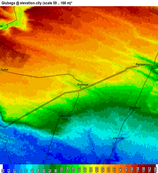 Zoom OUT 2x Giubega, Romania elevation map