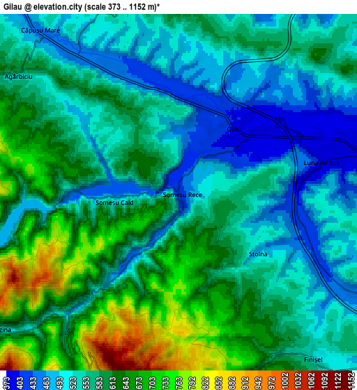 Zoom OUT 2x Gilău, Romania elevation map