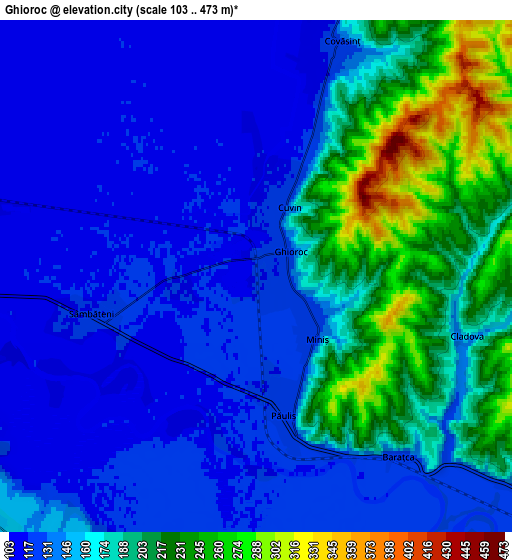 Zoom OUT 2x Ghioroc, Romania elevation map