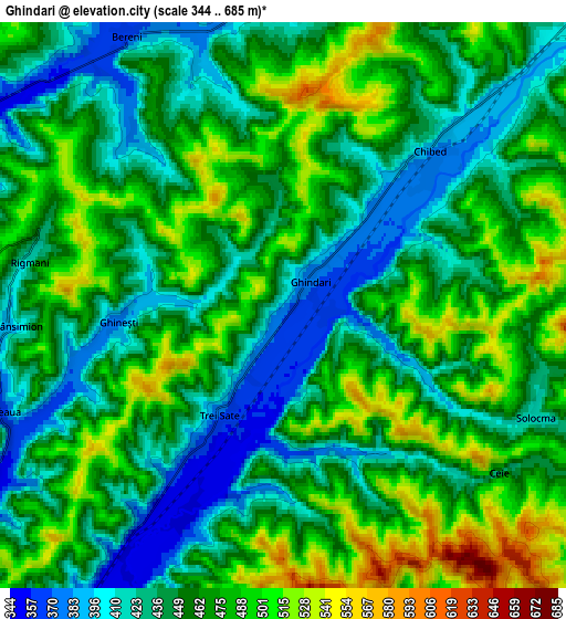 Zoom OUT 2x Ghindari, Romania elevation map