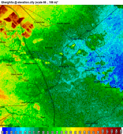 Zoom OUT 2x Gherghiţa, Romania elevation map