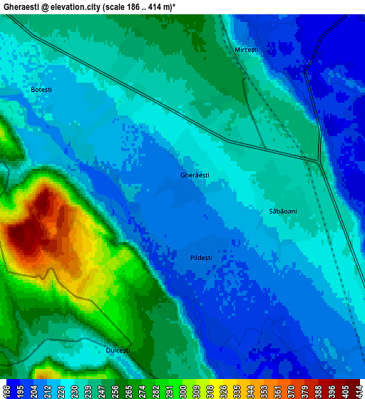 Zoom OUT 2x Gherăeşti, Romania elevation map