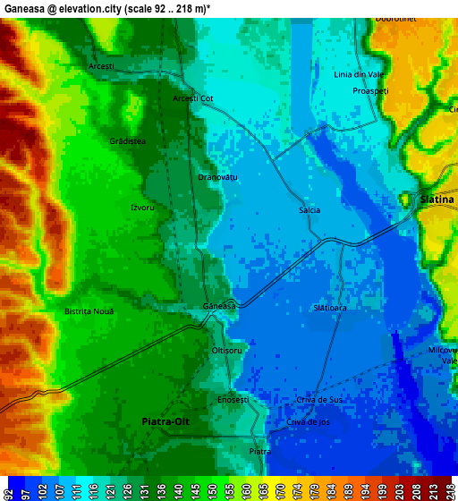 Zoom OUT 2x Găneasa, Romania elevation map