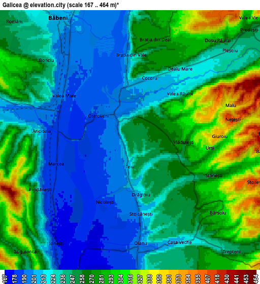 Zoom OUT 2x Galicea, Romania elevation map