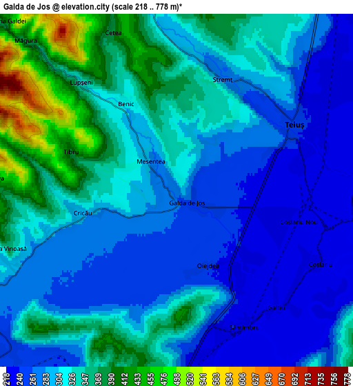 Zoom OUT 2x Galda de Jos, Romania elevation map