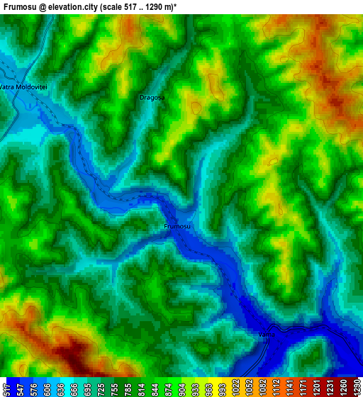 Zoom OUT 2x Frumosu, Romania elevation map