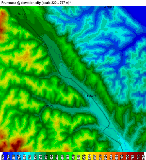 Zoom OUT 2x Frumoasa, Romania elevation map