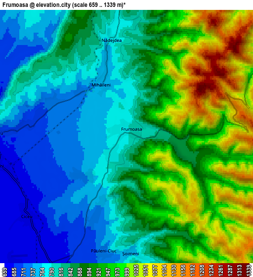 Zoom OUT 2x Frumoasa, Romania elevation map