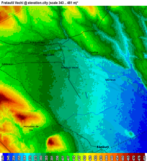 Zoom OUT 2x Frătăuţii Vechi, Romania elevation map