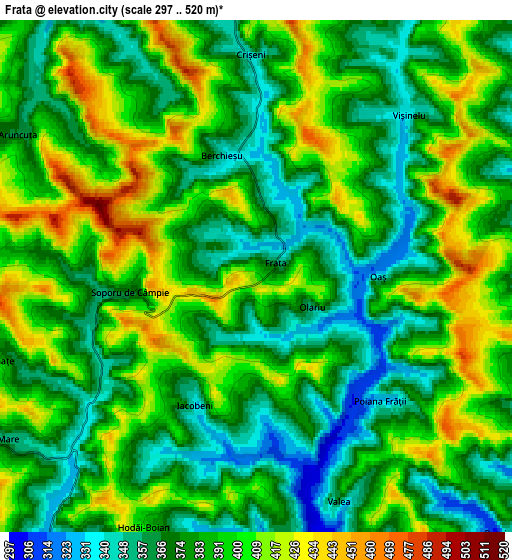 Zoom OUT 2x Frata, Romania elevation map