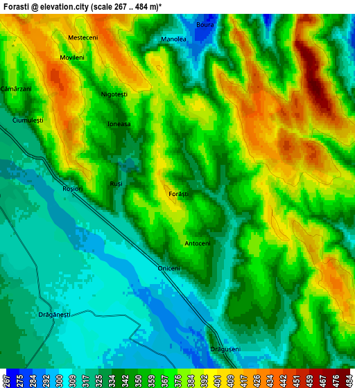 Zoom OUT 2x Forăşti, Romania elevation map