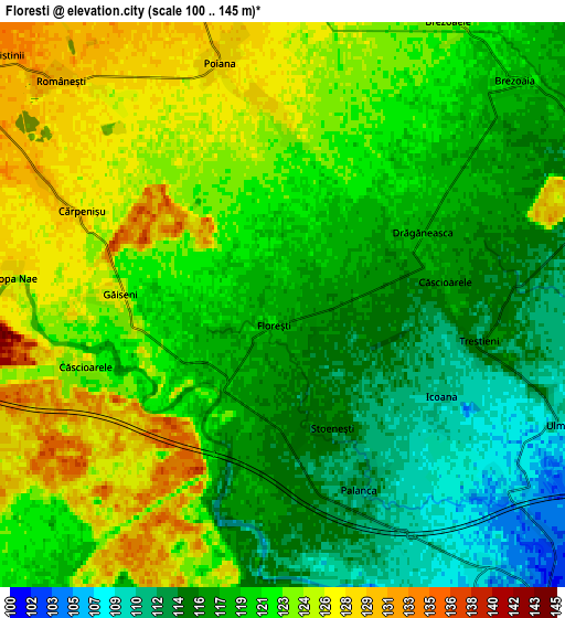 Zoom OUT 2x Florești, Romania elevation map