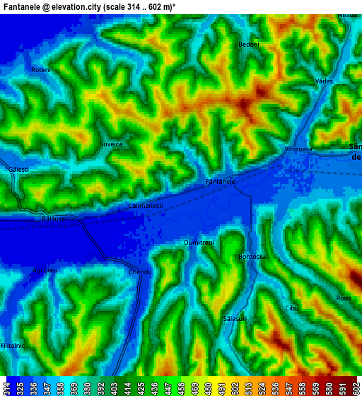 Zoom OUT 2x Fântânele, Romania elevation map