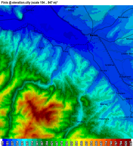 Zoom OUT 2x Finiş, Romania elevation map