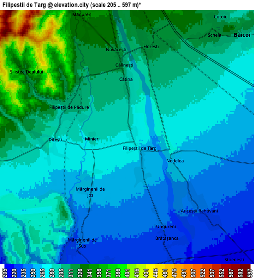 Zoom OUT 2x Filipeştii de Târg, Romania elevation map