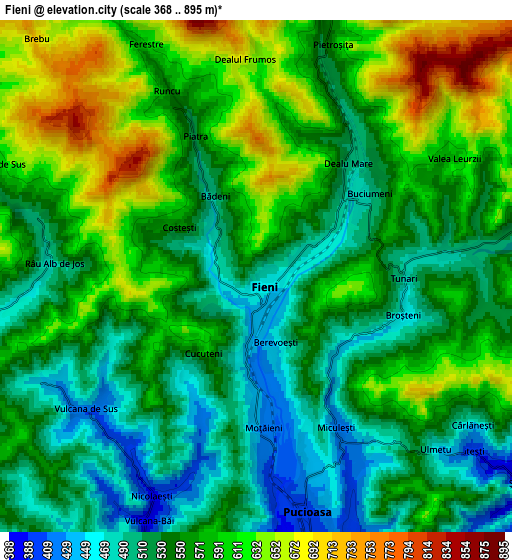 Zoom OUT 2x Fieni, Romania elevation map