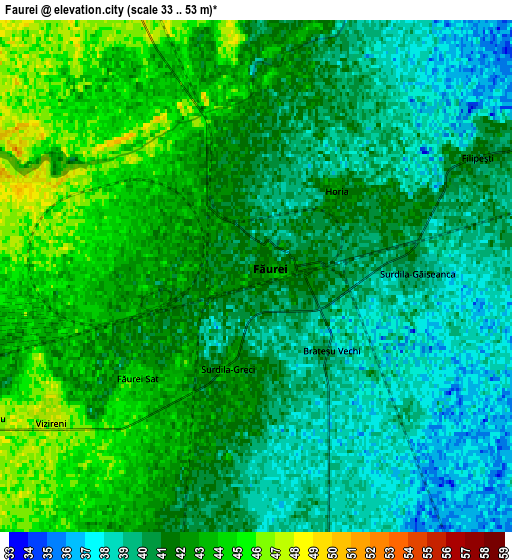 Zoom OUT 2x Făurei, Romania elevation map