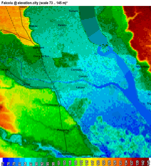 Zoom OUT 2x Fălcoiu, Romania elevation map