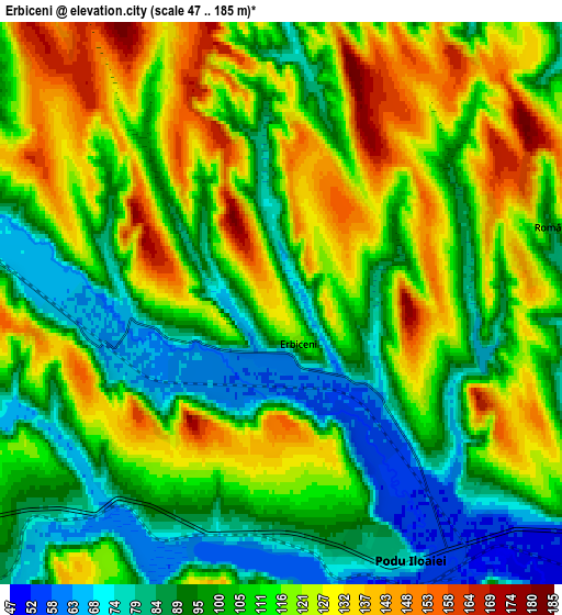 Zoom OUT 2x Erbiceni, Romania elevation map