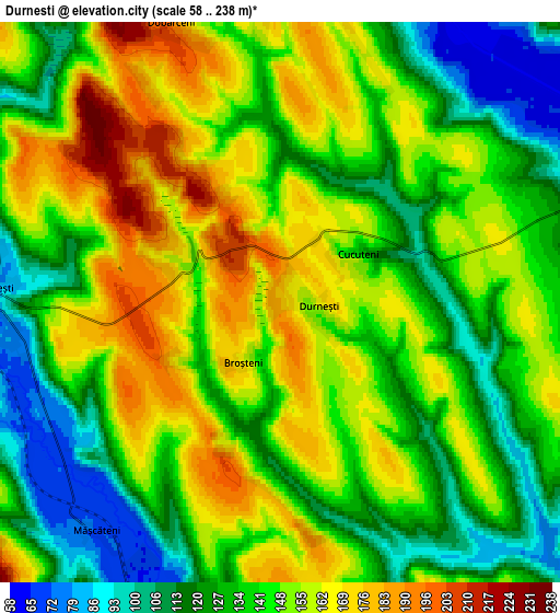 Zoom OUT 2x Durneşti, Romania elevation map