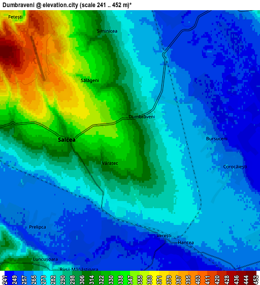 Zoom OUT 2x Dumbrăveni, Romania elevation map