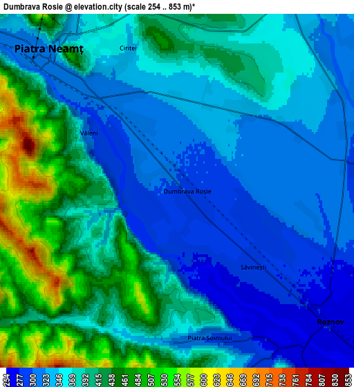 Zoom OUT 2x Dumbrava Roşie, Romania elevation map