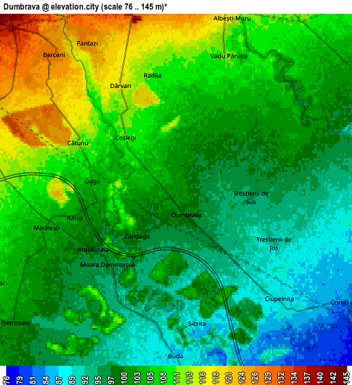 Zoom OUT 2x Dumbrava, Romania elevation map