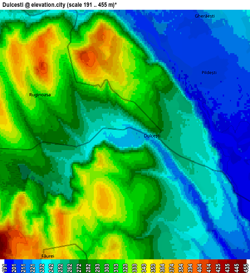 Zoom OUT 2x Dulceşti, Romania elevation map