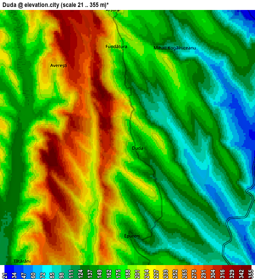 Zoom OUT 2x Duda, Romania elevation map