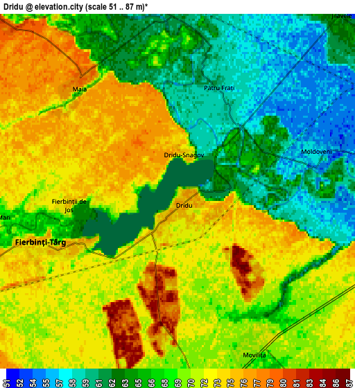 Zoom OUT 2x Dridu, Romania elevation map