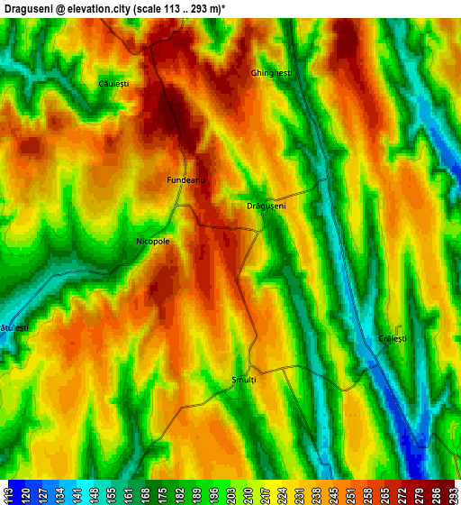 Zoom OUT 2x Drăguşeni, Romania elevation map