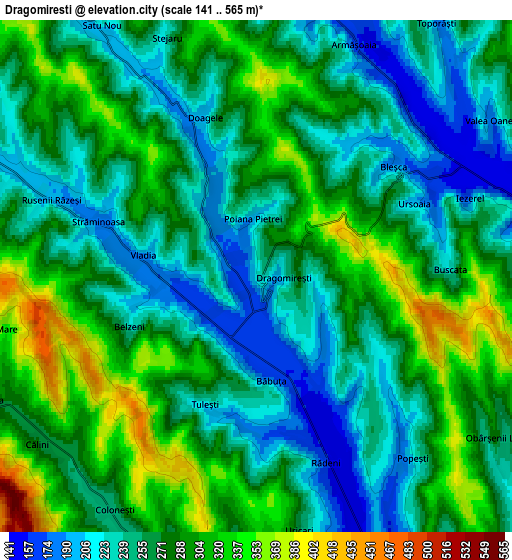 Zoom OUT 2x Dragomireşti, Romania elevation map