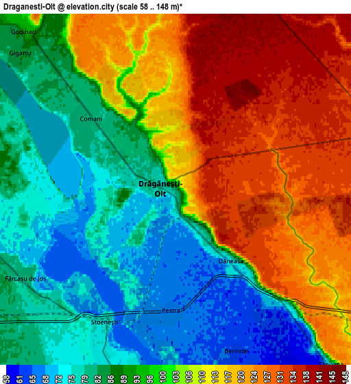 Zoom OUT 2x Drăgăneşti-Olt, Romania elevation map